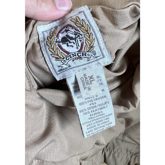 Vintage Cinch Reversible Puffer Vest Size XL Men’s Tan Down Filled Lofty - Picture 4 of 11